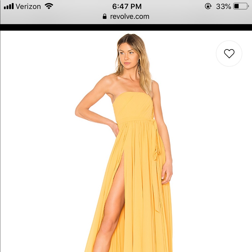 Revolve Costello Carrie Gown in Yellow XS